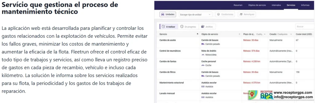 llevar en regla las revisiones y todos los datos del coche GPS ReceptorGPS